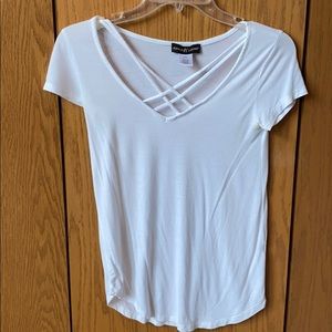 White lace up T-shirt